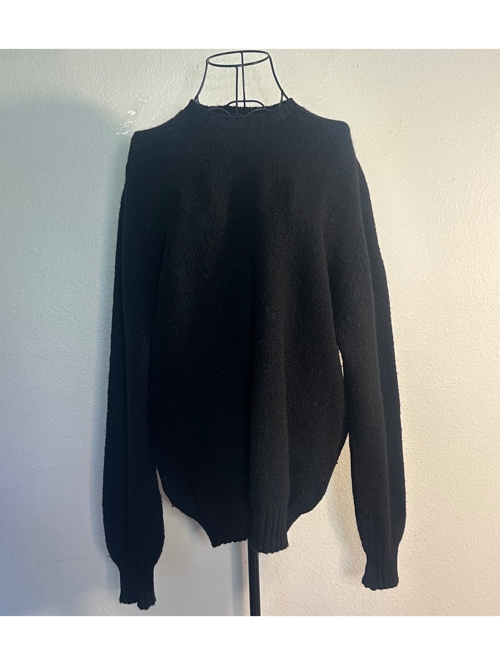 Vintage Black 100% Wool Sweater McGeorge Made in Scotland